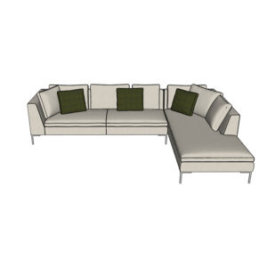 3D Sketchup model BeBItalia Charles L shape sofa 1