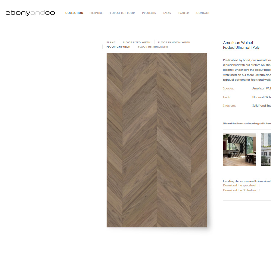 Ebony and Co American Walnut Chevron Faded Ultramatt