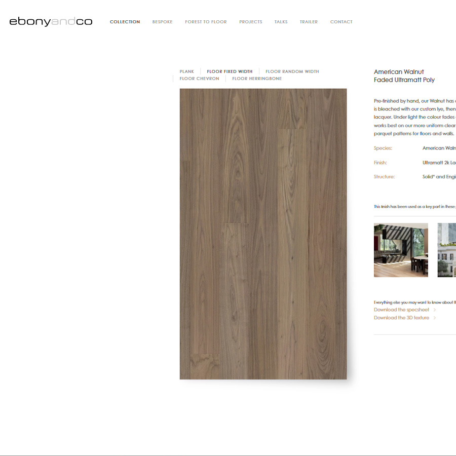 Ebony and Co American Walnut Fixed Width-22cm Faded Ultramatt Poly
