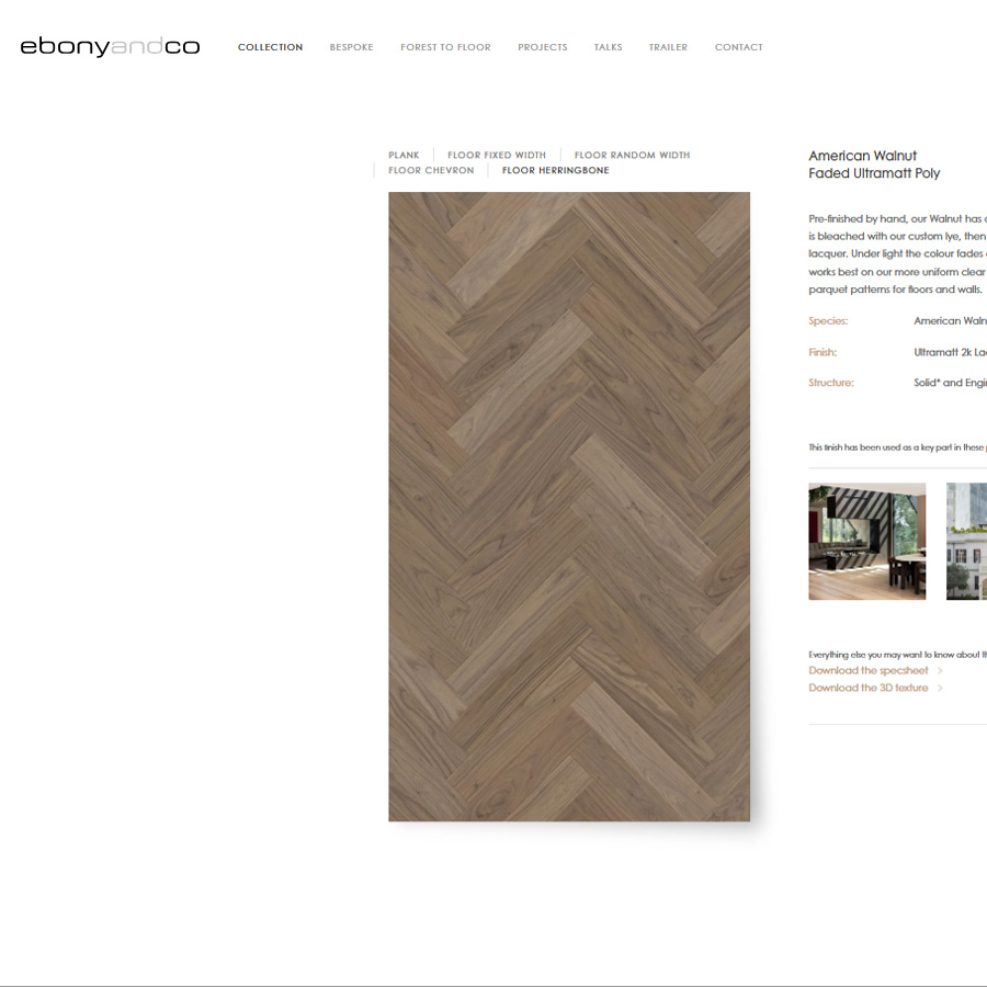 Ebony and Co American Walnut Herringbone Faded Ultramat