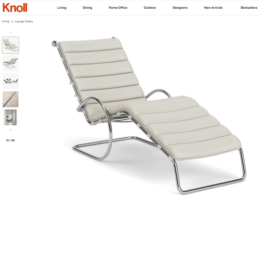 3D Sketchup model Knoll MR Adjustable Chaise Lounge Mies van der Rohe