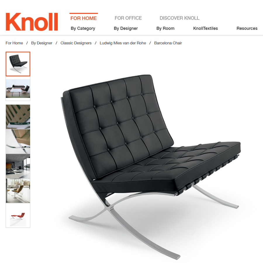 3D Sketchup model Knoll Ottoman Barcelona chair