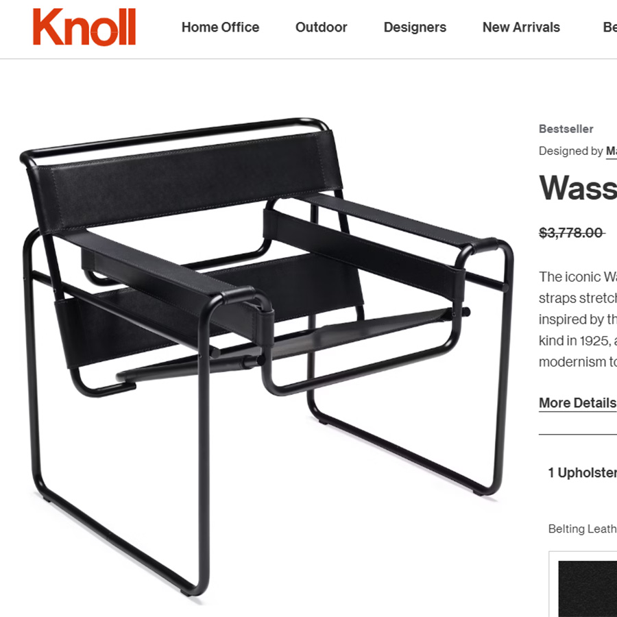 3D Sketchup model Knoll Wassily chair Marcel Breuer