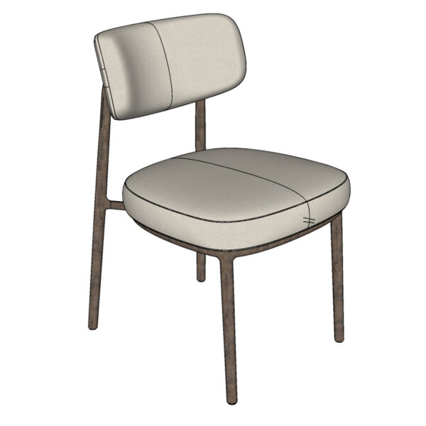 sketchup 3d model Linteloo Gentle dining chair no arms