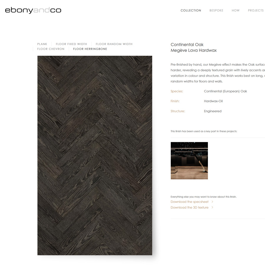Megeve Lava herringbone 14x70cm Megeve Lava Hardwax