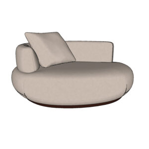Sketchup 3D model Minotti Bezier armchair pauolina with armrest 114X156cm