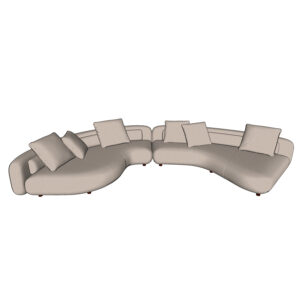 Sketchup 3D model Minotti Bezier sofa combi 1 chais lounge and central element