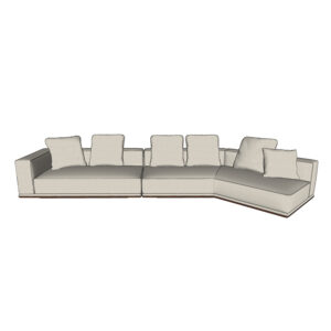 Sketchup 3D model Minotti Horizonte elements 1 armrest 180cm and inclined central element 252cm