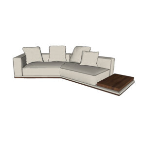Sketchup 3D model Minotti Horizonte inclined element 1 armrest with top short 317cm