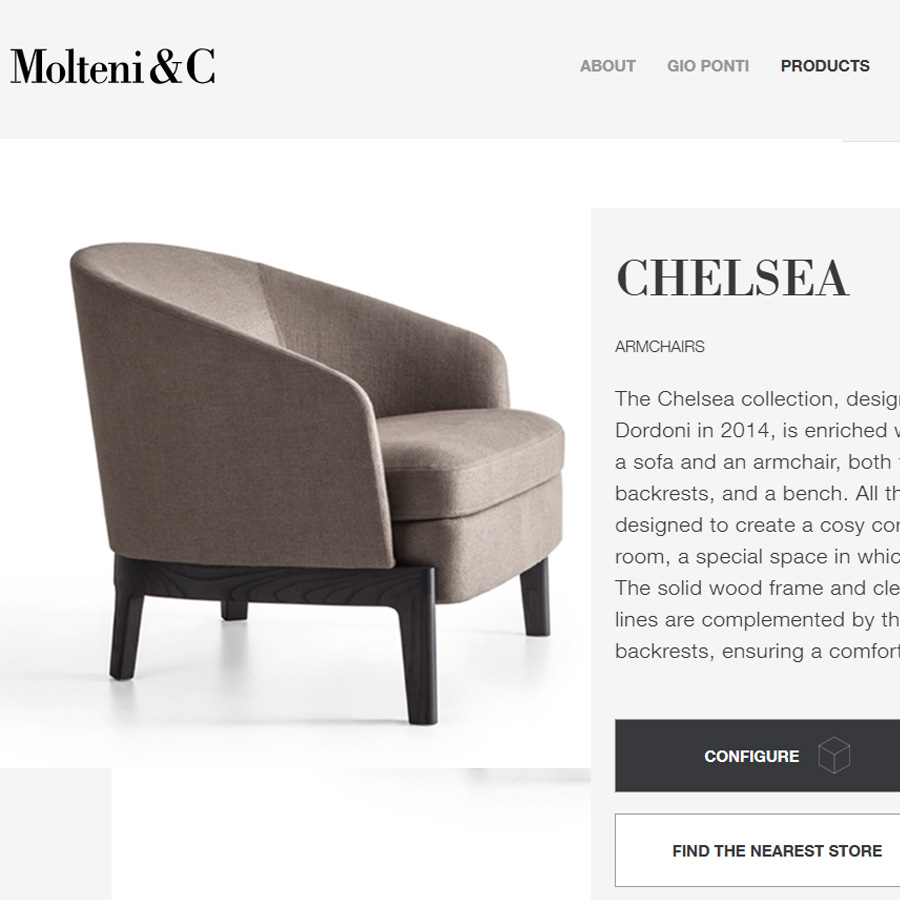 3D Sketchup model Molteni Chelsea fauteuil 1 web