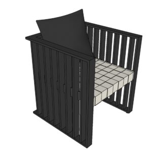 3D Sketchup model Purkersdorf chair Josef Hoffmann black