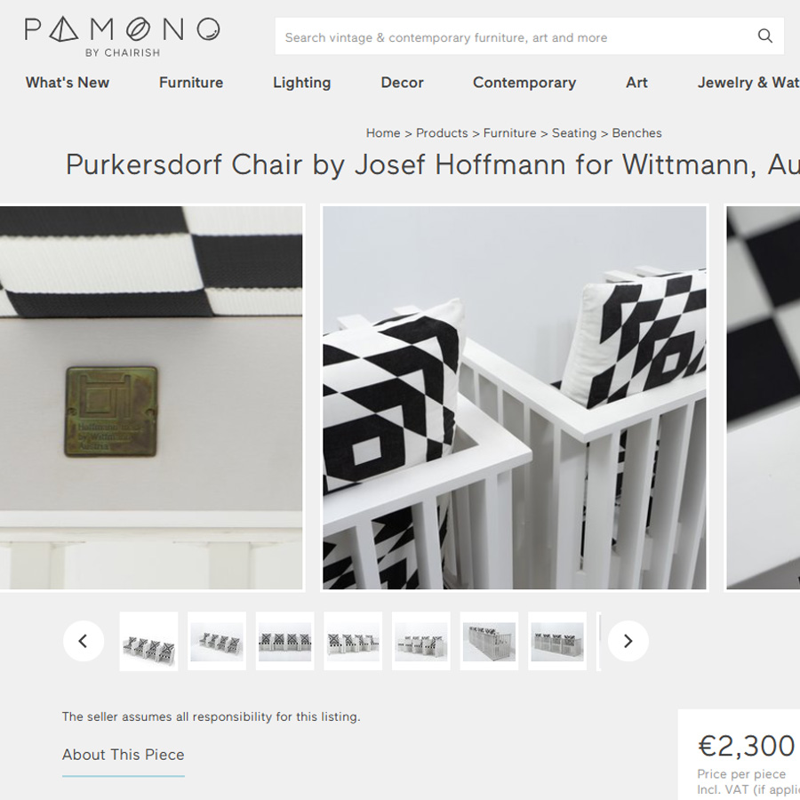 3D Sketchup model Purkersdorf chair Josef Hoffmann black