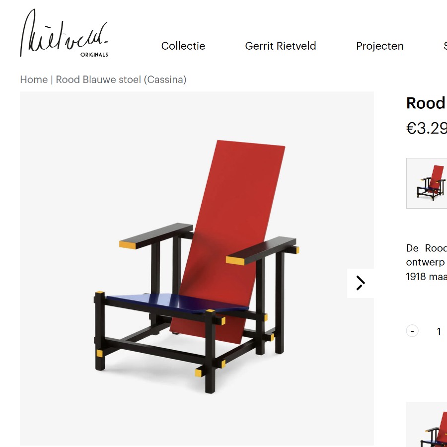 3D Sketchup model Rietveld Red Blue chair - Web